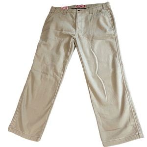 Coleman Pants Mens 36x30 Tan Canvas Fleece Lined Workwear Outdoor Stretch Cargo